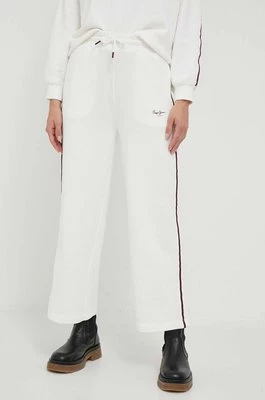 Pepe Jeans spodnie dresowe bawełniane Bibi kolor biały z aplikacją
