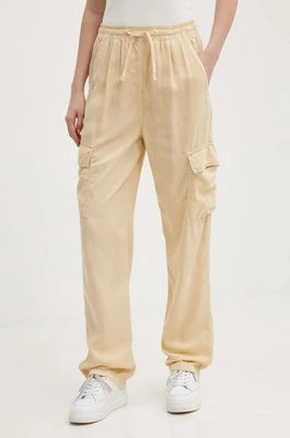 Pepe Jeans spodnie EVA damskie kolor beżowy fason cargo high waist PL211738