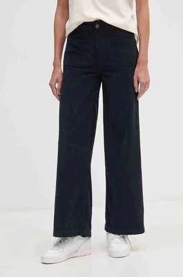 Pepe Jeans spodnie sztruksowe CELIA kolor granatowy fason culottes high waist PL211776