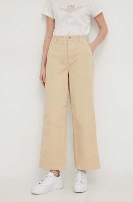 Pepe Jeans spodnie Tasha damskie kolor beżowy proste high waist PL211730