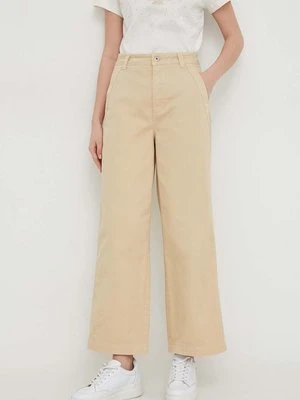 Pepe Jeans spodnie Tasha damskie kolor beżowy proste high waist PL211730