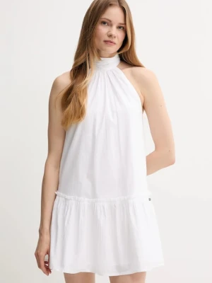 Pepe Jeans sukienka bawełniana kolor biały mini rozkloszowana PL953761