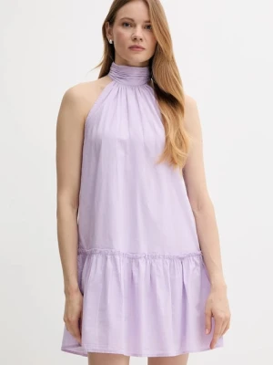 Pepe Jeans sukienka bawełniana kolor fioletowy mini rozkloszowana PL953761