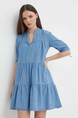Pepe Jeans sukienka bawełniana LUSH kolor niebieski mini rozkloszowana PL953517