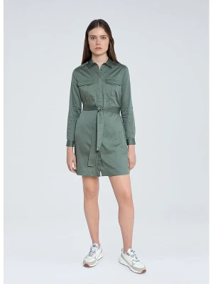 Pepe Jeans Sukienka "Carlotty" w kolorze szarozielonym rozmiar: S