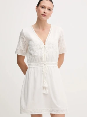 Pepe Jeans sukienka EDEN kolor beżowy mini rozkloszowana PL953699