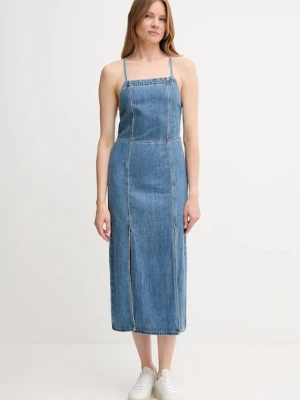 Pepe Jeans sukienka jeansowa kolor niebieski maxi rozkloszowana PL953767