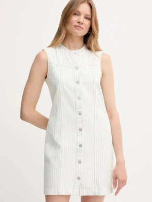Pepe Jeans sukienka jeansowa kolor zielony mini dopasowana PL953766