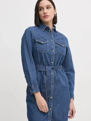 Pepe Jeans sukienka jeansowa REGULAR DENIM DRESS kolor niebieski mini prosta PL953581HX6