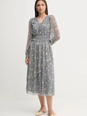 Pepe Jeans sukienka kolor niebieski midi rozkloszowana PL9537692