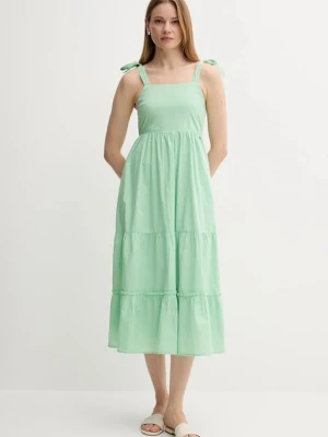 Pepe Jeans sukienka kolor zielony midi rozkloszowana PL953749