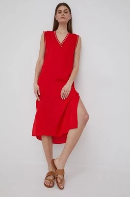 Pepe Jeans sukienka Matilda kolor czerwony midi prosta