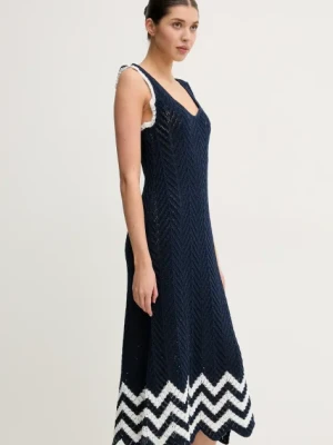 Zdjęcie produktu Pepe Jeans sukienka OLLIE DRESS kolor granatowy maxi rozkloszowana PL953717