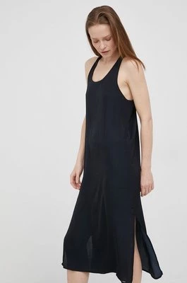 Pepe Jeans sukienka PEYTON kolor czarny midi prosta