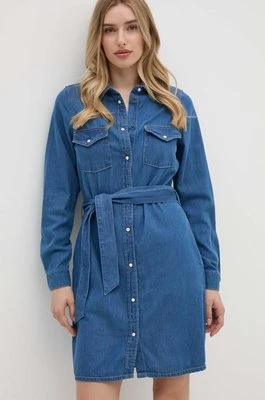 Pepe Jeans sukienka REGULAR DENIM DRESS kolor niebieski mini prosta PL953581HT8