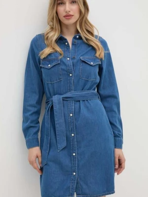 Pepe Jeans sukienka REGULAR DENIM DRESS kolor niebieski mini prosta PL953581HT8