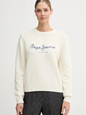 Pepe Jeans sweter bawełniany damski kolor beżowy PL7000024