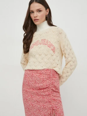 Pepe Jeans sweter bawełniany GRACE beżowy