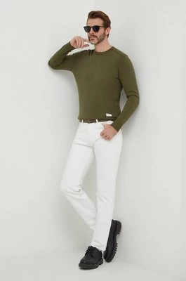 Pepe Jeans sweter bawełniany MOE kolor zielony lekki PM702400