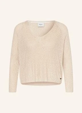 Pepe Jeans Sweter Coco Z Błyszczącą Przędzą beige