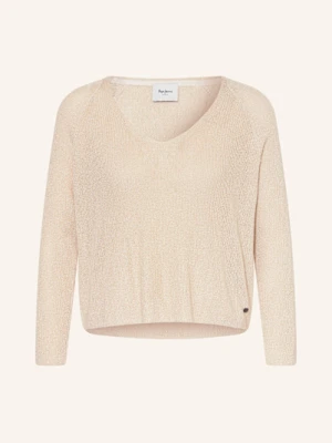 Pepe Jeans Sweter Coco Z Błyszczącą Przędzą beige