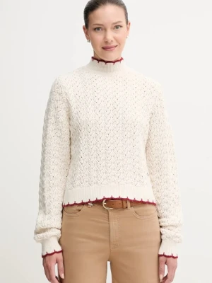 Pepe Jeans sweter damski kolor beżowy z półgolfem PL7000016