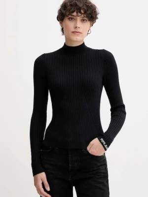 Pepe Jeans sweter damski kolor czarny lekki z półgolfem PL7000026