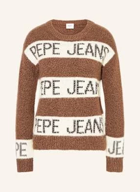 Pepe Jeans Sweter Helmi Z Ozdobnymi Perełkami braun