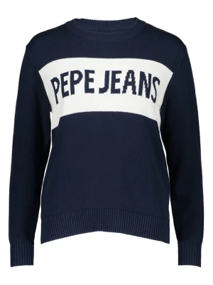 Pepe Jeans Sweter "Intarsia II" w kolorze granatowo-białym rozmiar: XS