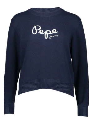 Pepe Jeans Sweter "Intarsia" w kolorze granatowym rozmiar: XXS