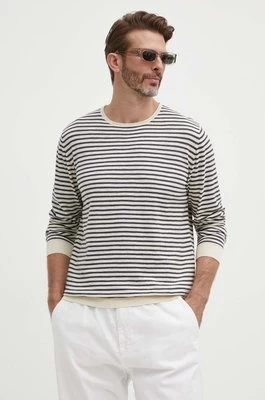 Pepe Jeans sweter lniany MYSTIC kolor beżowy lekki z półgolfem PM702423