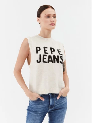 Pepe Jeans Sweter PL702039 Écru Regular Fit