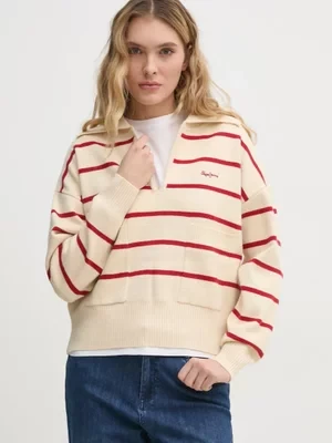 Pepe Jeans sweter PRISCILLA damski kolor beżowy lekki PL702272