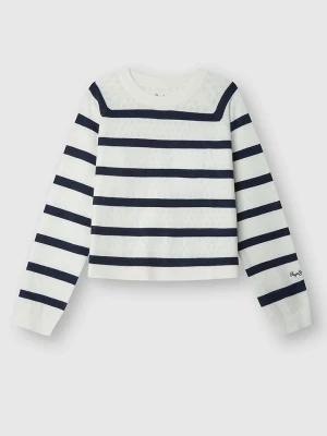 Pepe Jeans Sweter w kolorze biało-granatowym rozmiar: L