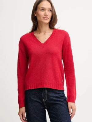 Pepe Jeans sweter z dodatkiem wełny damski kolor czerwony lekki PL7000001