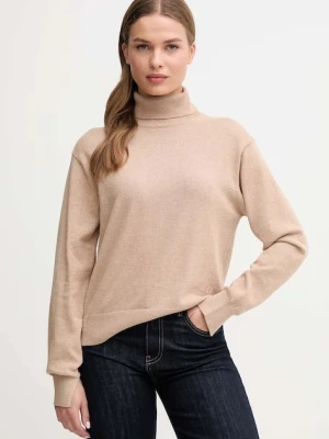 Pepe Jeans sweter z domieszką kaszmiru damski kolor beżowy lekki z golfem PL7000036