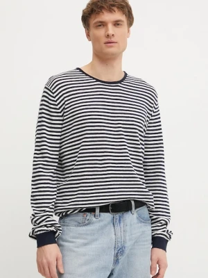 Pepe Jeans sweter z domieszką lnu LAYNE STRIPES granatowy