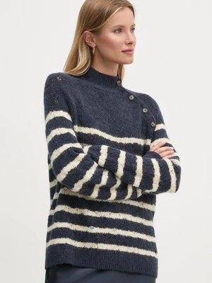 Pepe Jeans sweter z domieszką wełny HELA damski kolor granatowy lekki z półgolfem PL702234