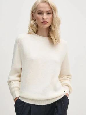 Pepe Jeans sweter z domieszką wełny IRMA CREW NECK damski kolor beżowy lekki PL702192