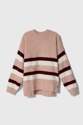 Pepe Jeans sweter z domieszką wełny kolor bordowy ciepły