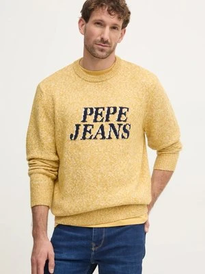 Pepe Jeans sweter z domieszką wełny LUKA męski kolor żółty PM702499