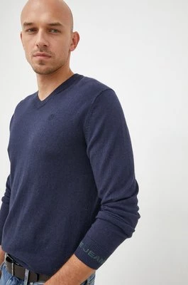 Pepe Jeans sweter z domieszką wełny męski kolor granatowy lekki