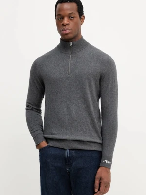 Pepe Jeans sweter z domieszką wełny męski kolor szary lekki z półgolfem PM7000012