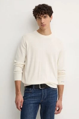 Pepe Jeans sweter z domieszką wełny NEW ANDRE CREW NECK męski kolor beżowy lekki PM702469