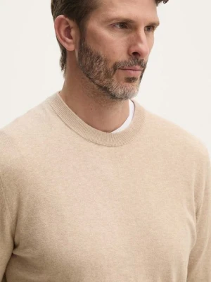 Pepe Jeans sweter z domieszką wełny NEW ANDRE CREW NECK męski kolor beżowy lekki PM702469