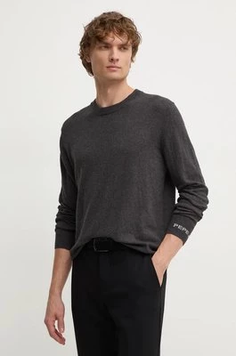 Pepe Jeans sweter z domieszką wełny NEW ANDRE CREW NECK męski kolor szary lekki PM702469