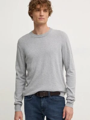 Pepe Jeans sweter z domieszką wełny NEW ANDRE CREW NECK męski kolor szary lekki PM702469