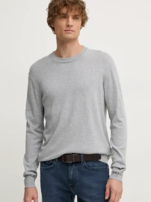 Pepe Jeans sweter z domieszką wełny NEW ANDRE CREW NECK męski kolor szary lekki PM702469