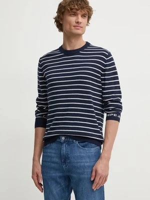 Pepe Jeans sweter z domieszką wełny NEW ANDRE STRIPES męski kolor granatowy lekki PM702479