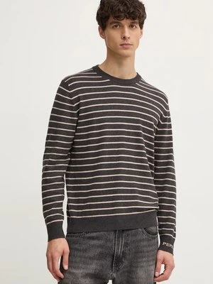 Pepe Jeans sweter z domieszką wełny NEW ANDRE STRIPES męski kolor szary lekki PM702479